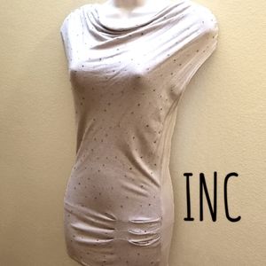 3/$20 INC Taupe Sleeveless Top with Sparkling Sequins